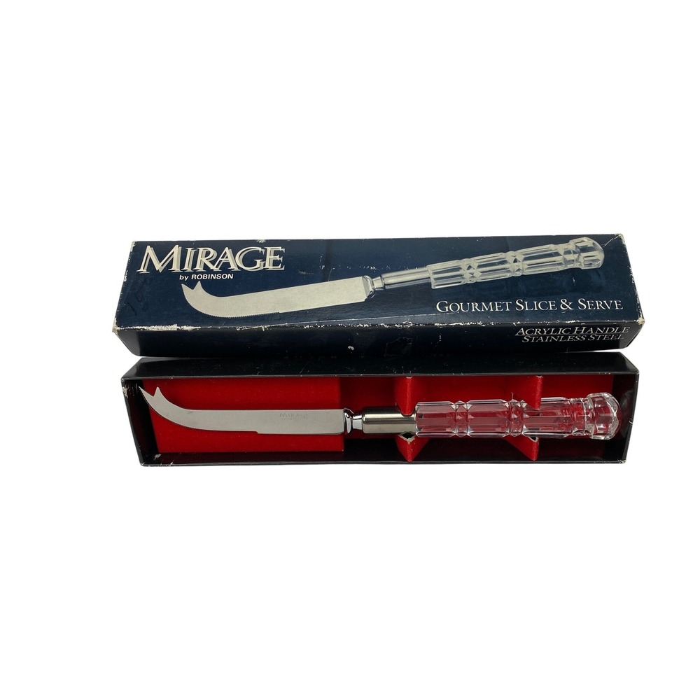 NIB Mirage Cheese Knife‎ Gourmet Slice & Serve Acrylic Handle Stainless Steel